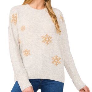 #M41 CeCe Women's Snowflake Intarsia Long-Sleeve Sweater - Jazz Club